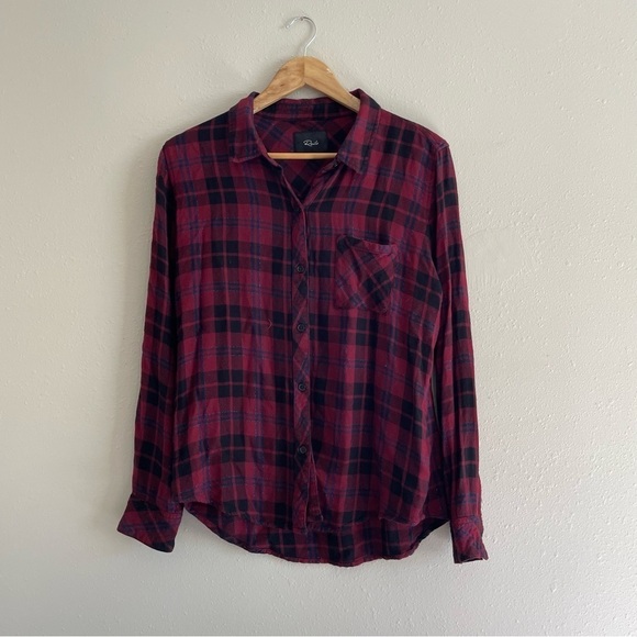 Rails | Red and Navy Flannel Plaid Button Down - Picture 1 of 10